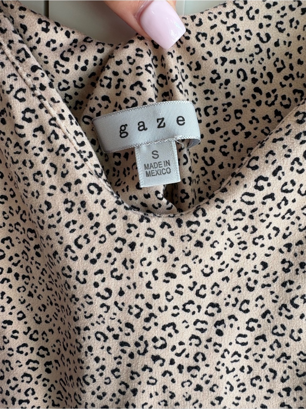 V-Neck Leopard Print Cami Top - Cream/Black - Picture 2 of 2